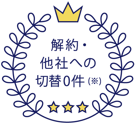 解約・他社への切替0件