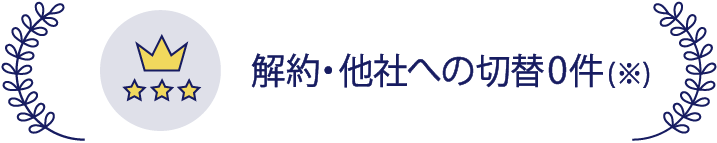 解約・他社への切替0件